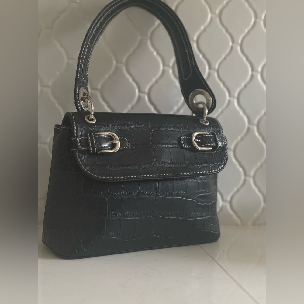 Tommy Hilfiger Croc-Embossed Shoulder Bag 🐊🖤